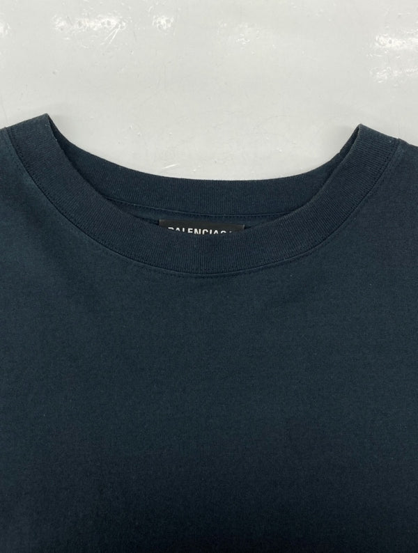 バレンシアガ BALENCIAGA BACK LOGO PRINT TEE バック ロゴ プリント Tシャツ 半袖 カットソー 紺 578124 TEV43 Tシャツ ロゴ ネイビー Lサイズ 104MT-1181