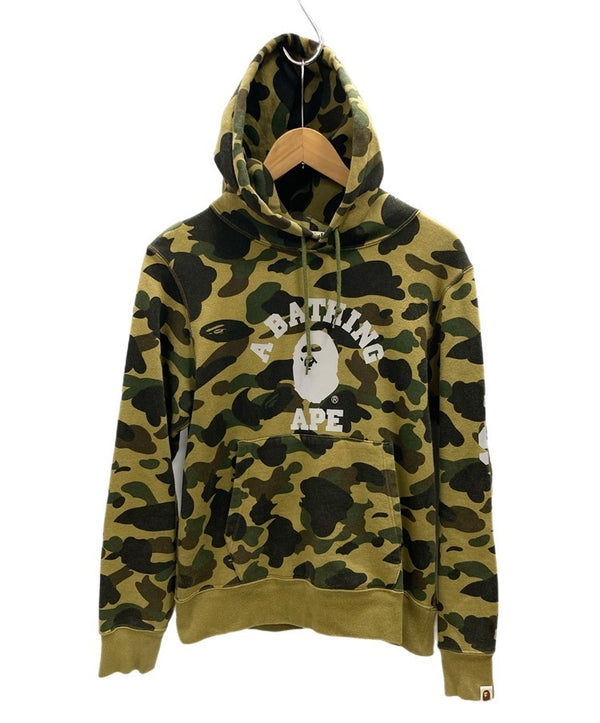 ア ベイシング エイプ A BATHING APE NIGO SWEAT HOODIE CAMO BAPE 猿迷彩 カレッジロゴ パーカー 001PPB801008X パーカ カモフラージュ・迷彩 カーキ Sサイズ 101MT-2263