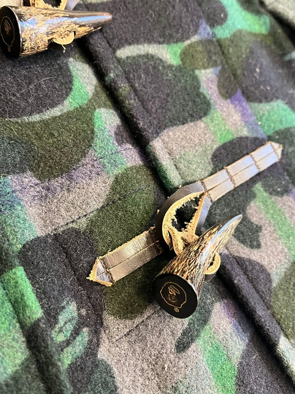 ア ベイシング エイプ A BATHING APE ダッフルコート カモフラ 迷彩 猿