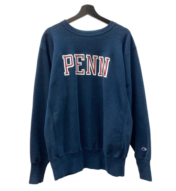 チャンピオン Champion 90's REVERSE WEAVE リバースウィーブ  ヴィンテージ ペンシルバニア PENN 両面プリント カレッジ 紺 スウェット プリント ネイビー XLサイズ 104MT-644