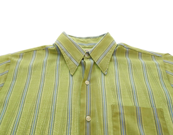 ヴィンテージ Vintage 70s TOWN CRAFT PENNYS 70's コットンポリ 半袖シャツ グリーン Lサイズ 103MT-2913