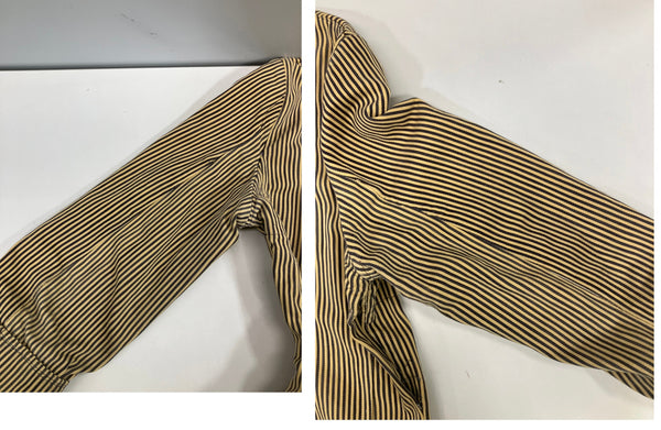 ヴィンテージ vintage 30's～ 30年代～ EURO ユーロ サーヴァント ギャルソンジャケット ワーク カートンボタン アンティーク ストライプ ヒッコリー - ジャケット イエロー 101MT-4994