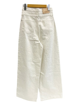 エイミーイストワール EIMY ISTOIRE drop pattern デニムパンツ ドロップパターン ラインストーン ビジュー ハイウエスト ワイド ホワイトデニム デニム ホワイト Mサイズ 101LB-31