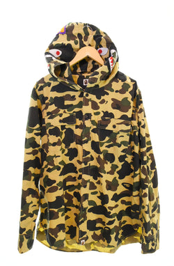 アベイシングエイプ A BATHING APE カモ柄 シャーク 長袖シャツ  2XL 長袖シャツ カーキ 103MT-1550