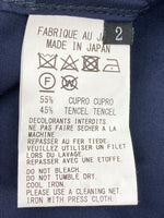 ワイズ Y's ヨウジヤマモト Yohji Yamamoto ブラウス フーディ キュプラ 再生繊維 テンセル 日本製 NAVY 紺 YW-B01-202 長袖シャツ ワンポイント ネイビー SIZE2 104LT-155