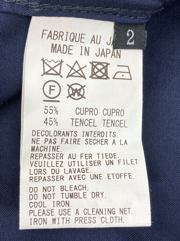 ワイズ Y's ヨウジヤマモト Yohji Yamamoto ブラウス フーディ キュプラ 再生繊維 テンセル 日本製 NAVY 紺 YW-B01-202 長袖シャツ ワンポイント ネイビー SIZE2 104LT-155