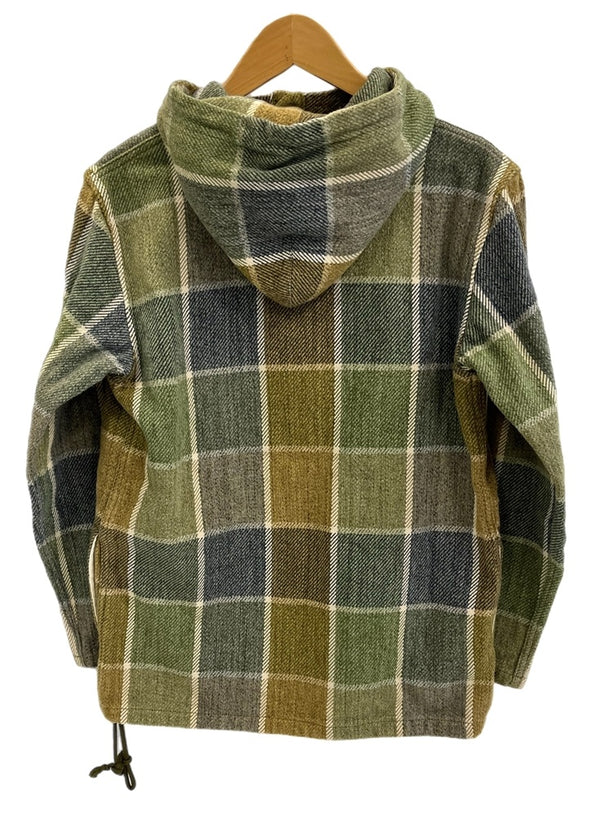 ウエストライド WEST RIDE PULLORVER SNAP HOODIE プルオーバーパーカー チェック フーディ  パーカ グリーン Sサイズ 101MT-4097