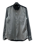 コムデギャルソン COMME des GARCONS HOMME PLUS L/S SHIRT 切替 シャツ 長袖 ブラウス 薄手 灰 黒 PM-B007 長袖シャツ 無地 グレー Mサイズ 104MT-1565