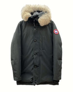 カナダグース CANADA GOOSE JASPER PARKA HERITAGE ジャスパー パーカー ヘリテージ ダウン ジャケット アウター ファー 黒 3438JM ジャケット ロゴ ブラック Mサイズ 104MT-914