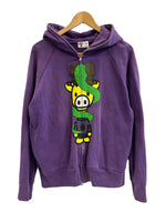 ア ベイシング エイプ A BATHING APE BAPE × Kaws Baby Milo Bendy Giraffe Zip Ups ベイプ カウズ マイロ ジラフプリント キリンプリント フーディ パーカー 紫  パーカ パープル Sサイズ 101MT-5262