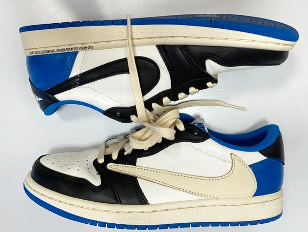 ジョーダン JORDAN Travis Scott × Fragment × Nike Air Jordan 1 Low OG SP Military Blue トラヴィススコット × フラグメント × ナイキ エアジョーダン1 ロー OG SP ミリタリー ブルー DM7866-140 レディース靴 スニーカー ホワイト 23.5cm 101sh-2105