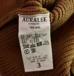 オーラリー AURALEE SUPER FINE WOOL RIB KNIT ウール クルーネック ニットセーター 茶 A7AP01RK 3 セーター ブラウン 103MT-1447