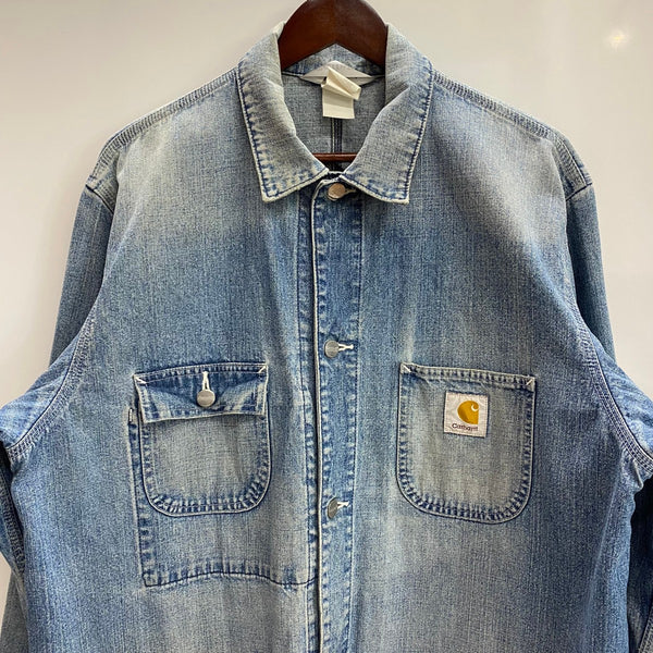 【曜日割引対象外】 カーハート Carhartt デニム カバーオール ジャケット ブルー XXLサイズ 201MT-4756 VB