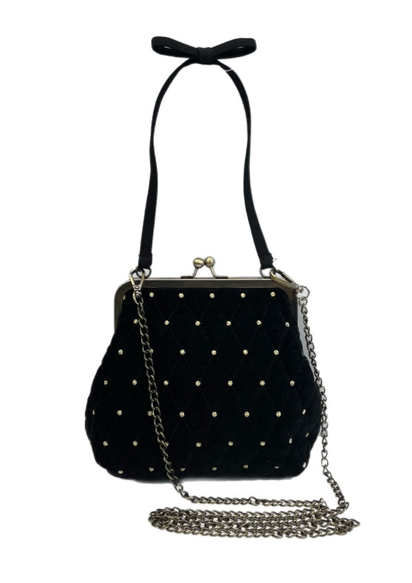 ビビィ Bibiy.   ODETTE PARTY BAG がま口 キルティング ドット バッグ ショルダー バッグ レディースバッグ ショルダーバッグ ブラック 101bag-209