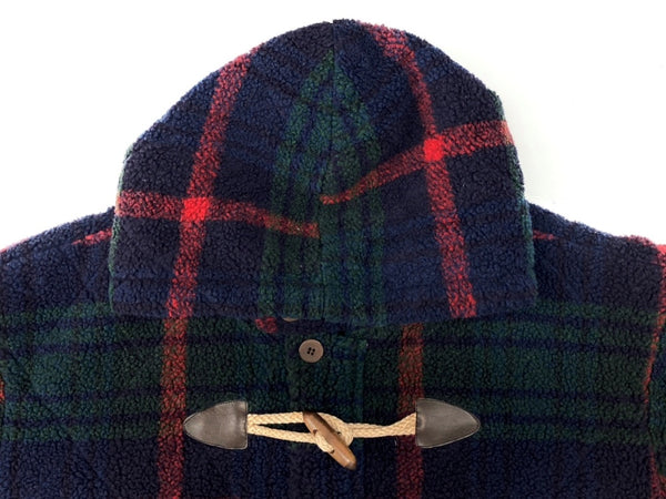 チャップス CHAPS 90s BOA DUFFEL COAT ボア ダッフル コート ジップアップ 木トグル Ralph Lauren アウター ジャケット 赤 緑 紺 D-OS1380 コート チェック ネイビー Lサイズ 104MT-2201