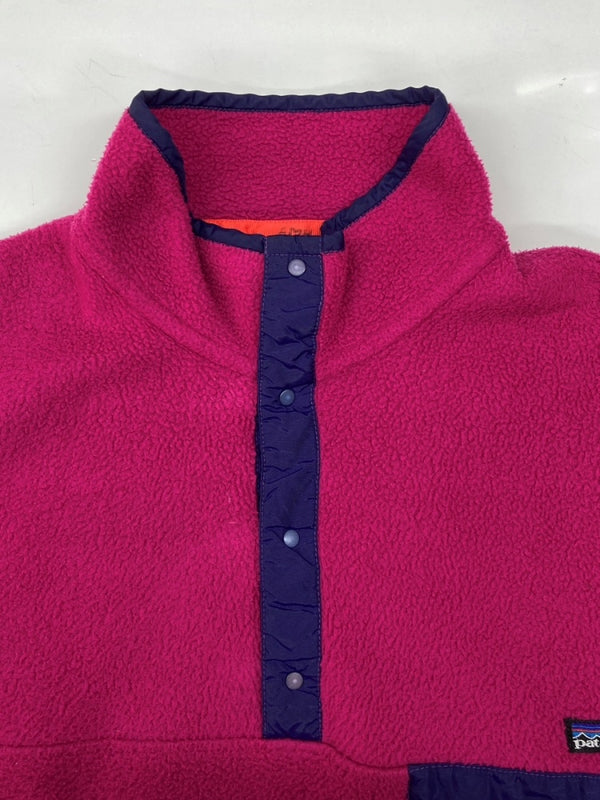 パタゴニア Patagonia SYNCHILLA SNAP-T シンチラ スナップ ハーフボタン フリース プルオーバー アウトドア ピンク 紫 25530 ジャケット ロゴ パープル Mサイズ 104MT-1740