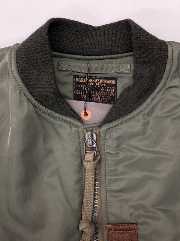 バズリクソンズ BUZZ RICKSON'S TYPE MA-1 Bomber Flight Jacket ボンバー フライト ジャケット アウター AIR FORCE 緑 BR10981 982 ジャケット 無地 カーキ XLサイズ 104MT-594