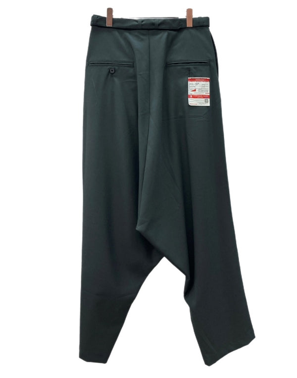 メゾンミハラヤスヒロ Maison MIHARA YASUHIRO 21SS Oversized Saruel Wool Pants オーバーサイズ サルエル ウール パンツ ジップフライ ベルト スラックス MMY 灰 ロゴ A06PT031 ボトムスその他 グレー サイズ 46 104MB-401