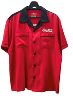 クリームソーダ CREAM SODA Bowling Shirt ボーリング シャツ オープン 半袖 シャツ 開襟 刺繍 赤 黒 PD19SH-01 半袖シャツ ロゴ レッド XLサイズ 104MT-1318