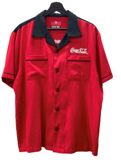 クリームソーダ CREAM SODA Bowling Shirt ボーリング シャツ オープン 半袖 シャツ 開襟 刺繍 赤 黒 PD19SH-01 半袖シャツ ロゴ レッド XLサイズ 104MT-1318