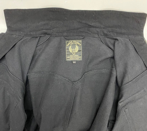 スカルフライト SKULL FLIGHT RIDERS STRETCH DENIM G JACKET ジャケット ブラック 40サイズ 201MT-4694