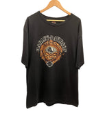 ハーレーダビットソン Harley Davidson 00s 00's ファイヤー ドクロ スカル ©2006 USA製 made in USA 2XL Tシャツ プリント ブラック 3Lサイズ 101MT-2628