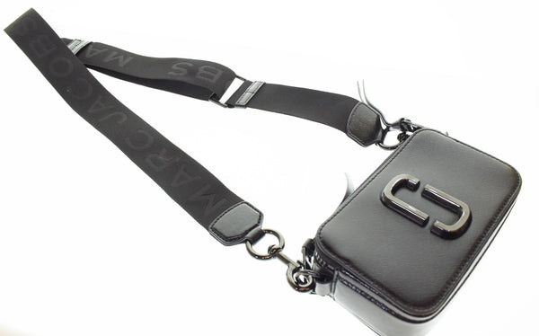 マークジェイコブス MARC JACOBS  THE SNAPSHOT ザ スナップショット ロゴストラップ ダブル ショルダーバッグ  バッグ レディースバッグ ショルダーバッグ・メッセンジャーバッグ ブラック 103B-161