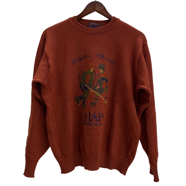 ラルフローレン Ralph Lauren Chaps Winter Sports エンジ 日本製 ニット セーター Mサイズ 201MT-3815