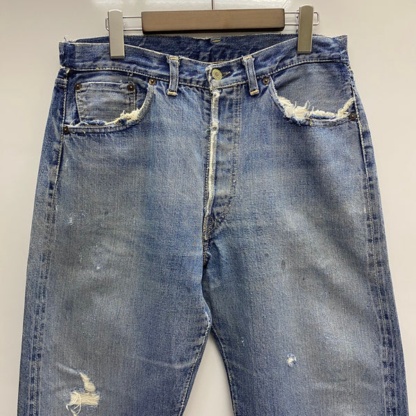 【曜日割引対象外】 リーバイス Levi's 60's 501XX 紙パッチ オフセット Vステッチ 隠しリベット足長R W32 デニム ブルー 201MB-1105 VB