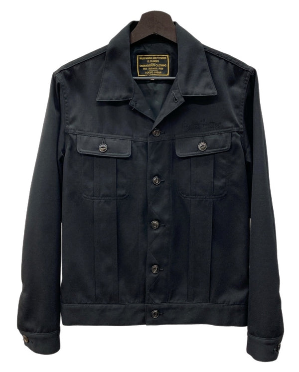 ワコマリア WACKO MARIA ROCKERS ROCKIN’ BLUES SMORKER L/S SHIRT ウール 長シャツ ワークシャツ 黒 ジャケット 刺繍 ブラック Mサイズ 104MT-2230