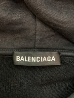バレンシアガ BALENCIAGA pullover hoodie プルオーバー フーディ 背面 ロゴ パーカー 黒 - パーカ プリント ブラック Lサイズ 104MT-10