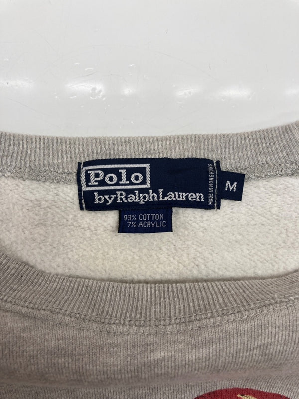 ラルフローレン RalphLauren 90s POLO BEAR SWEATSHIRT ポロ ベア スウェットシャツ トレーナー 裏起毛 灰 スウェット ロゴ グレー Mサイズ 104MT-2303