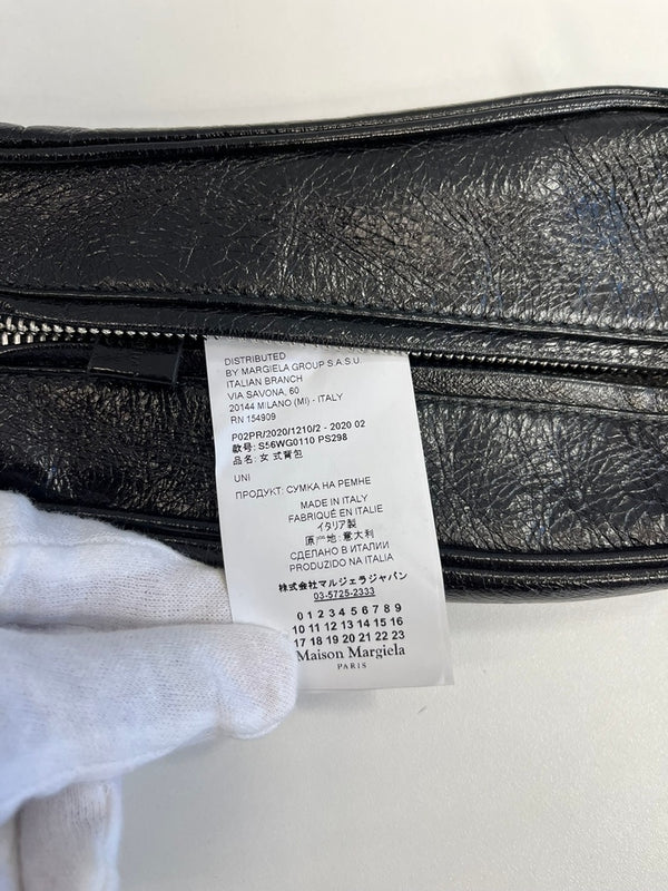 メゾン マルジェラ MAISON MARGIELA tabi ソールバッグ がま口 レザーバッグ 黒×シルバー バッグ レディースバッグ ショルダーバッグ・メッセンジャーバッグ ブラック 101bag-206