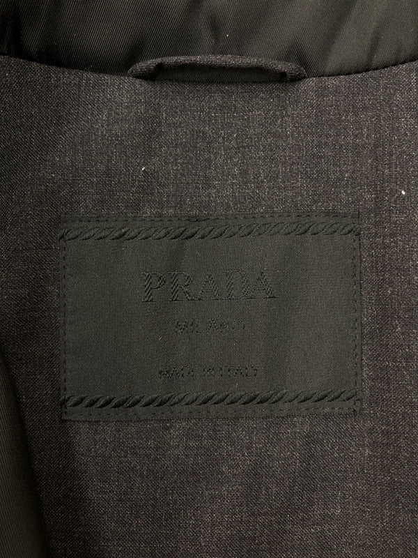 プラダ PRADA NYLON JACKET ナイロン ジャケット ジップアップ アーカイブ アウター 黒 ジャケット 無地 ブラック Sサイズ 104MT-1549