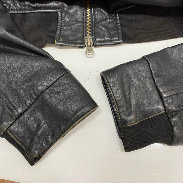 フレッドペリー FRED PERRY ラムレザーブルゾンジャケット ジャケット ブラック Mサイズ 201MT-4346