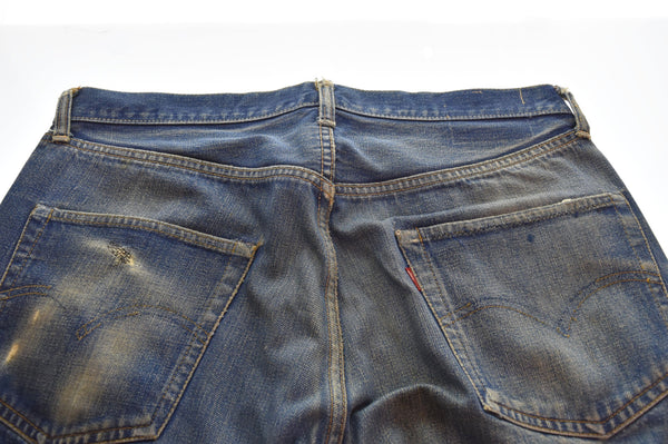 リーバイス Levi's 70's 501 BIG E 後期 ボタン裏 6 両面不均等V 通常R セルヴィッジ裏両面シングル 平行ステッチ 股下リペア VINTAGE ヴィンテージ デニム ブルー 103MB-573
