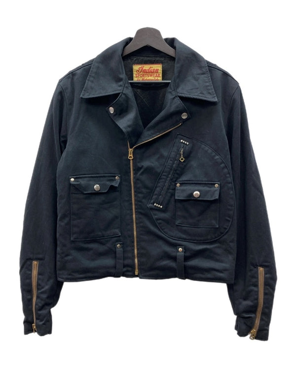 インディアン Indian Motorcycle DOUBLE RIDERS JACKET ダブル ライダース ジャケット ジップアップ バイカー アウター 黒 IM11038 サイズ 38 ジャケット 無地 ブラック 104MT-1918
