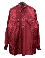 ダブルアールエル RRL 90s WESTERN SHIRT ウエスタン シャツ ボタン 長袖 三ツ星タグ Ralph Lauren 赤 長袖シャツ 無地 レッド Mサイズ 104MT-2247