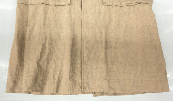 アーツアンドサイエンス ARTS&SCIENCE LINEN COAT リネン コート 麻 ロング丈 胸ポケット 薄茶 サイズ 3 コート 無地 ベージュ 104MT-1054