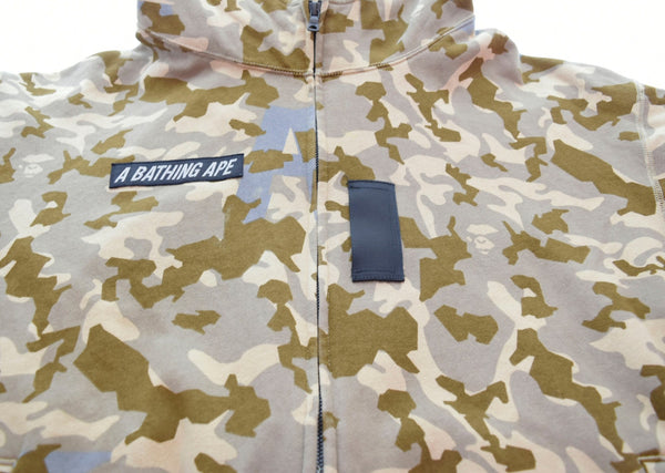 アベイシングエイプ A BATHING APE SAND CAMO MILITARY RELAXED FIT FULL ZIP MASK HOODIE パーカー 茶 001ZPI301011M パーカ ブラウン LLサイズ 103MT-1373