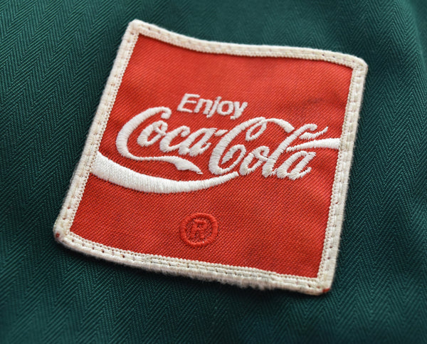 ヴィンテージ Vintage 70s USA製 ワッペン ジップアップCoca-Cola Coke コカコーラ ワークジャケット 42 ジャケット グリーン 103MT-3329