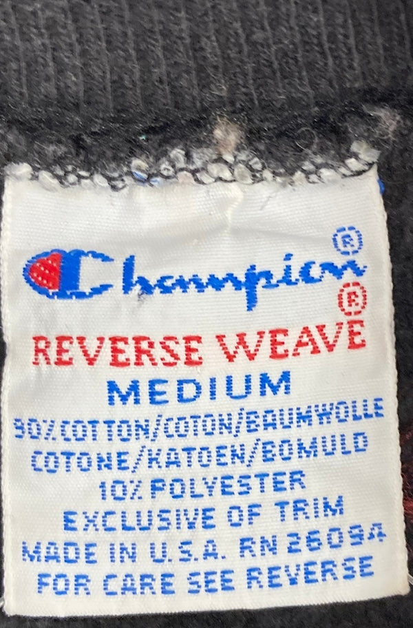 チャンピオン Champion 90s～ ヴィンテージ vintage 刺繍タグ リバースウィーブ REVERSE WEAVE US古着 USA製 黒 目あり 無地 スウェット ブラック Mサイズ 101MT-3463