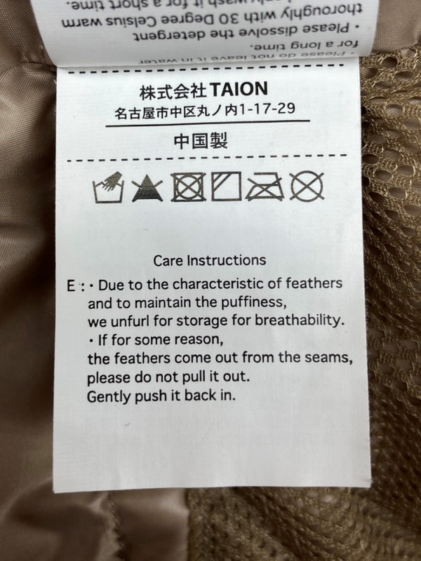 タイオン TAION GLOSTER別注 MILITALY LEVEL7 JACKET ミリタリー レベル ジャケット ダブルジップ ダウン アウター 薄茶 ジャケット 無地 ベージュ Lサイズ 104MT-1863