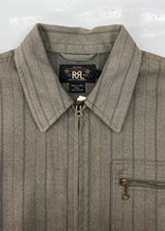 ダブルアールエル RRL STRIPE WORK JACKET ストライプ ワーク ジャケット ジップアップ CONMAR社 Ralph Lauren 茶 MNRROTWM5L00072 ジャケット ストライプ ブラウン Mサイズ 104MT-1379