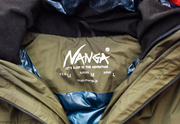 ナンガ NANGA DOWN JACKET ダウンジャケット 緑 ジャケット ロゴ グリーン Lサイズ 103MT-189
