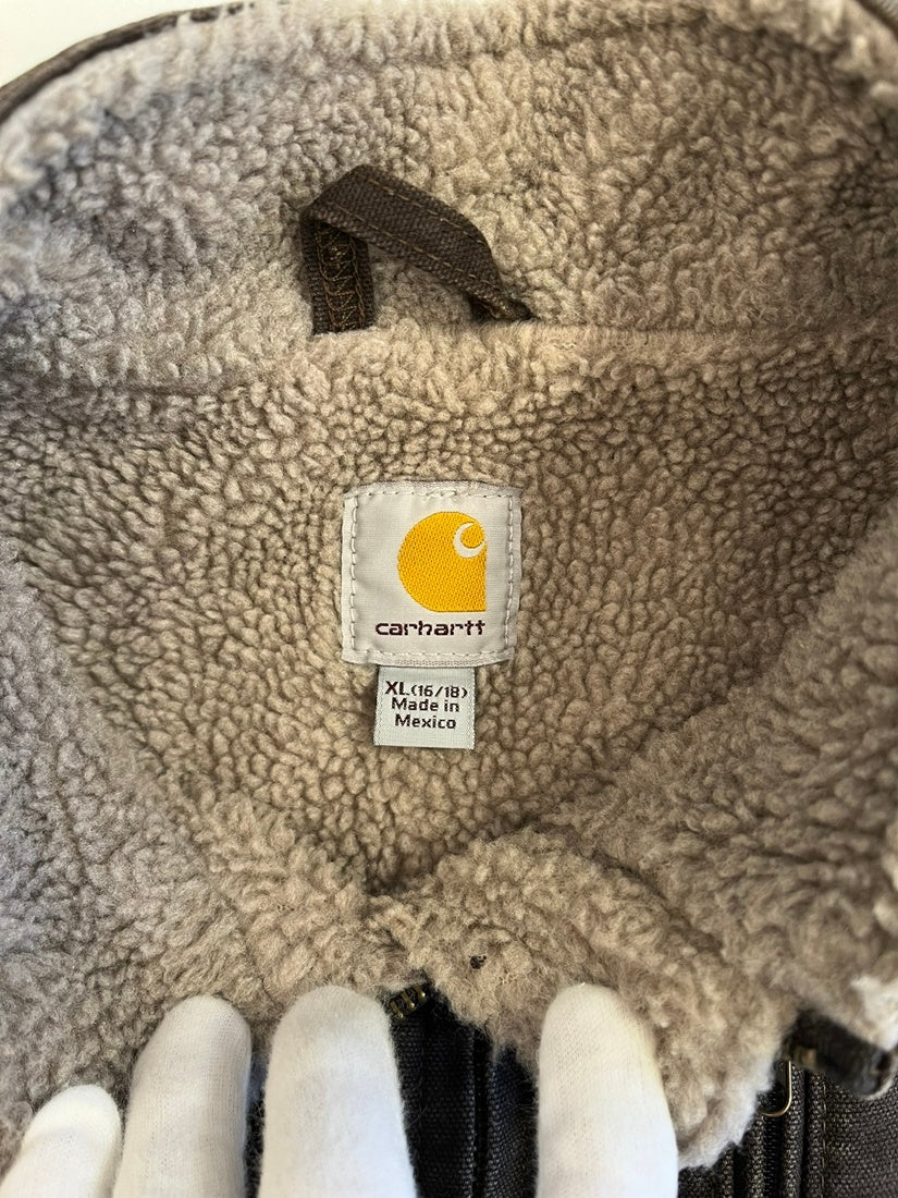 カーハート Carhartt 00s 00's 裏ボア ダックベスト メキシコ 茶 WV001