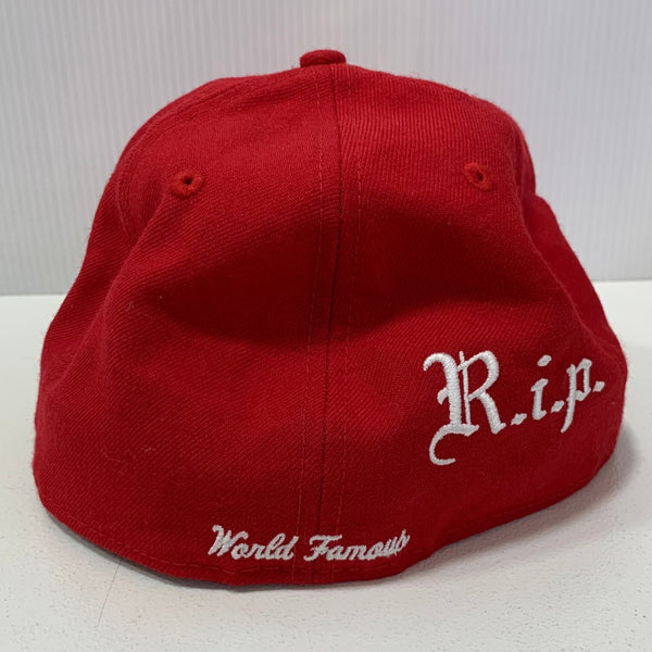 【中古】シュプリーム SUPREME R.I.P. New Era コラボ 7 1/2 帽子 メンズ帽子 キャップ レッド 201goods-663
