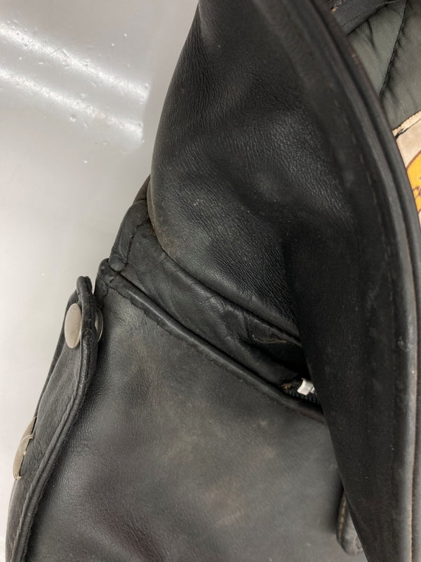 ショット SCHOTT DOUBLE RIDERS JACKET ダブル ライダース ジャケット ONESTAR 牛タグ ジップアップ バイカー アウター 黒 613 サイズ38 ジャケット 無地 ブラック 104MT-2227