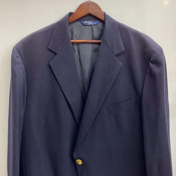 【曜日割引対象外】 ラルフローレン RALPH LAUREN 80's 90's 紺ブレ 金ボタン テーラードジャケット USA製 ジャケット ネイビー 201MT-4492 VB