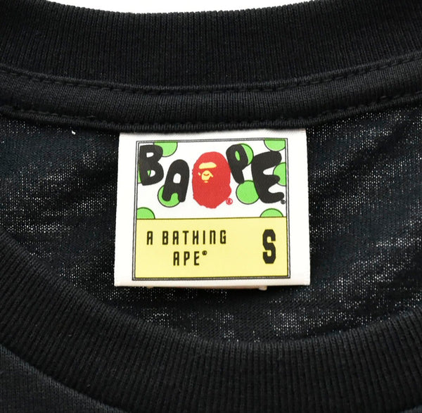 ア ベイシング エイプ A BATHING APE APE STUSSY コラボ ロゴ プリント 半袖Tシャツ 黒 Tシャツ ロゴ ブラック Sサイズ 103MT-532